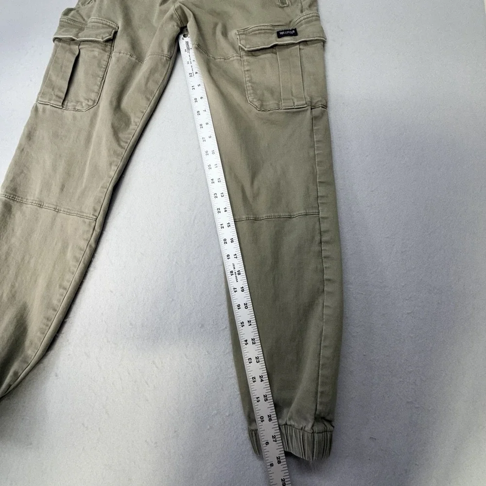 Hollister Cargo Jogger Pants Men Medium Olive Green Stretch Tactical Utility